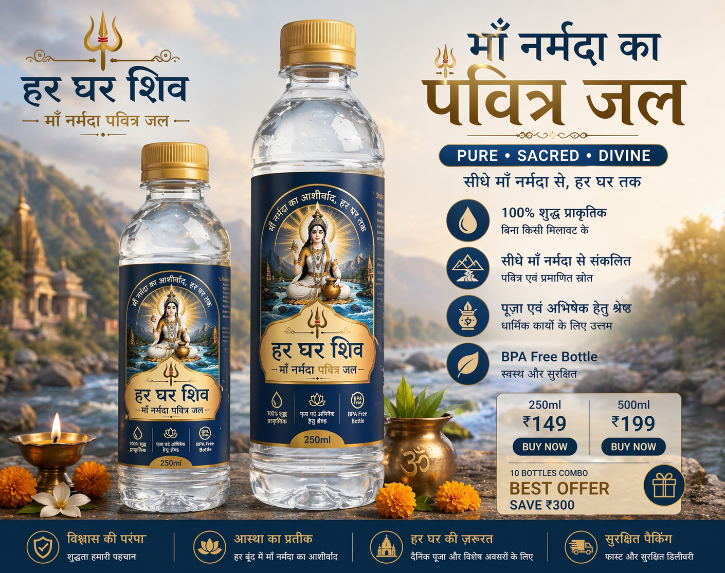 Maa Narmada Pavitra Jal at Every Home (250 ml)