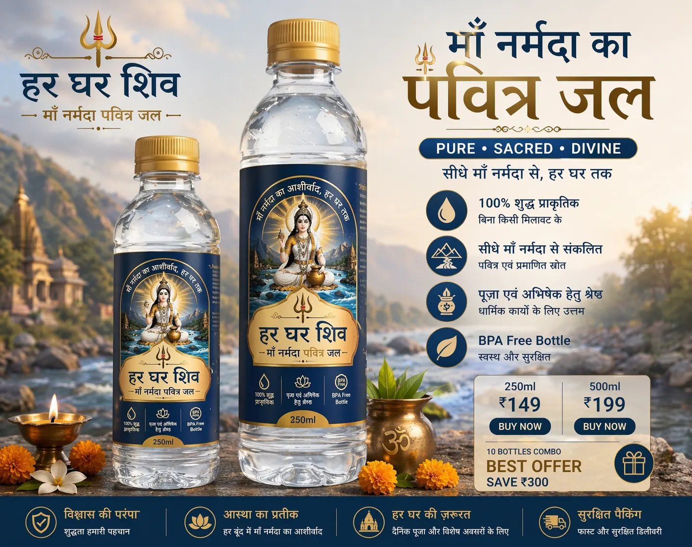 Maa Narmada Pavitra Jal at Every Home (250 ml)