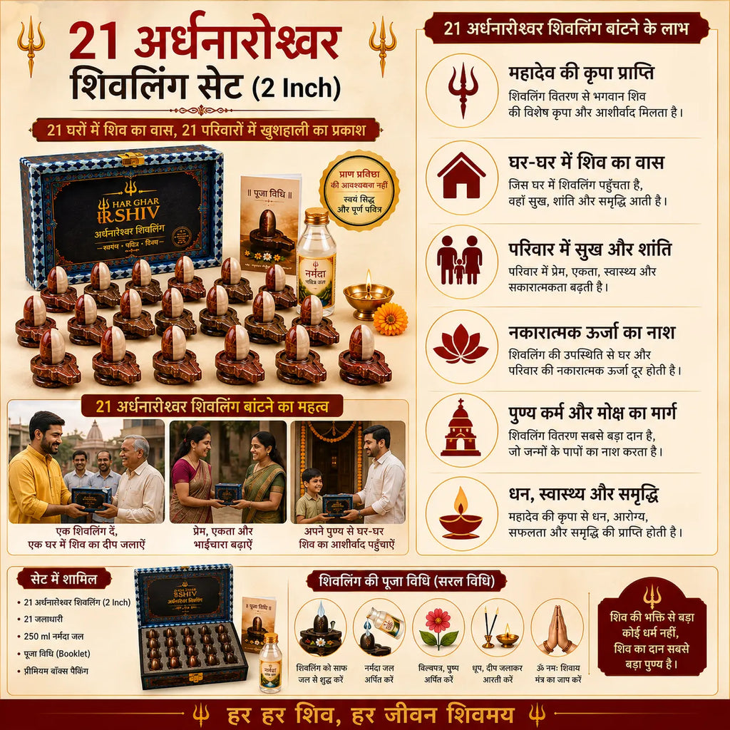 21 Shivlings for 21 Homes – Ardhanarishwar Set