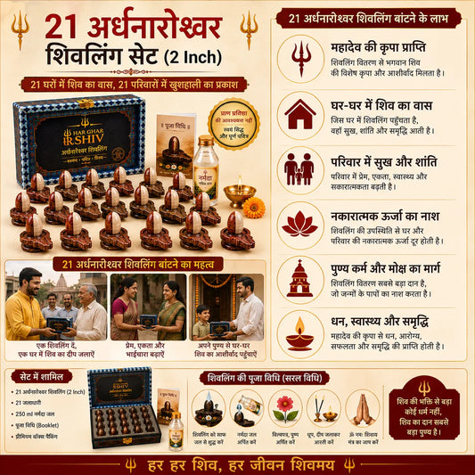21 Ardhanarishwar Shivling set with Jaladhari bases