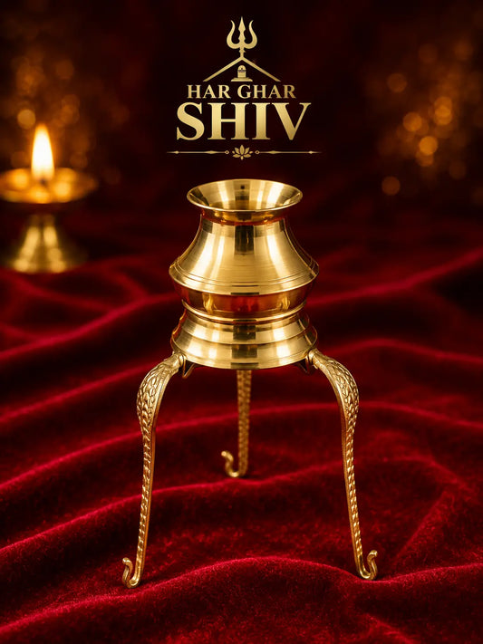 HAR GHAR SHIV Sawan Special Complete Shiv Pooja Kit with brass Kalash stand, Narmada jal, Trishul and bell