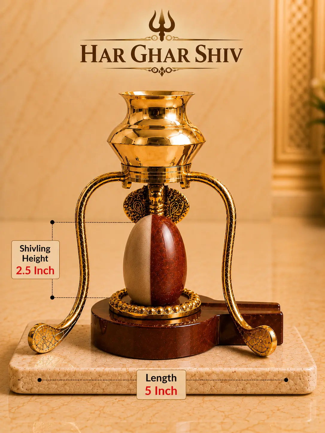 Ardhanarishwar Shivling close-up showing natural Narmada stone carving