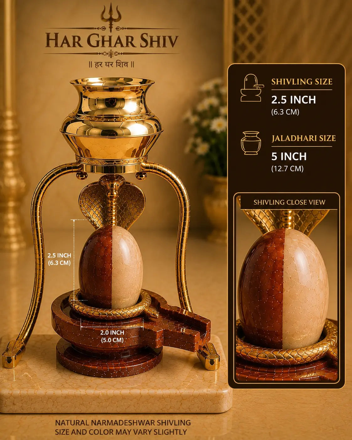 Ardhanarishwar Narmadeshwar Shivling Sawan Special set – additional product photo